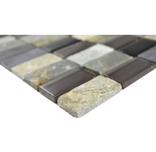 Mosaikfliese aus Naturstein und Glas