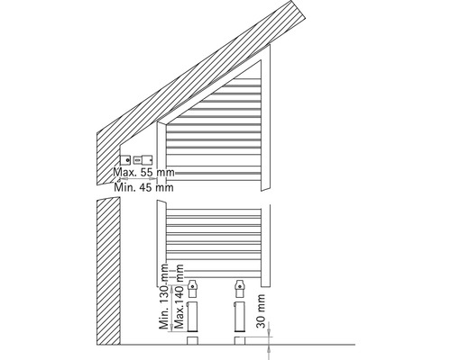 Technische Zeichnung eines Heizkörpers mit Maßangaben