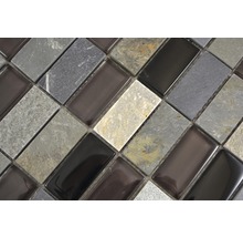 Mosaikfliesen aus Naturstein und Glas in rechteckiger Form