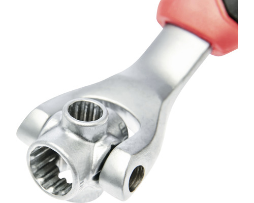 Gelenk-Steckschlüssel mit rotem Griff