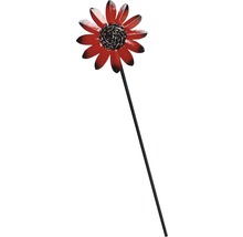 Gartendekoration: Metallblume am Stab