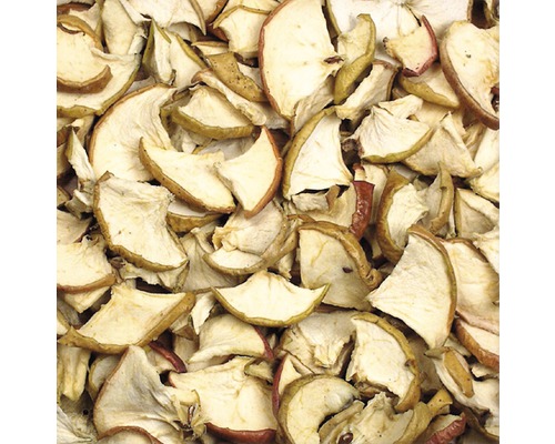 Nahaufnahme von getrockneten Apfelscheiben.