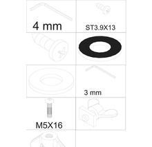 Aurlane Schraubenset DE004 für Komplettdusche CAB177/177N-thumb-1