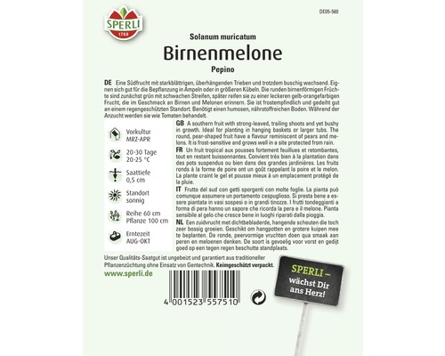 Birnenmelone Saatgutpackung der Marke Sperli