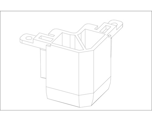 Kunststoffhalterung in perspektivischer Darstellung