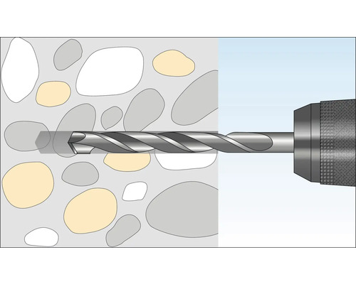 Bohrer bohrt in Betonwand