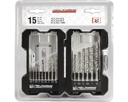 15-teiliges Bohrerset in Kunststoffverpackung