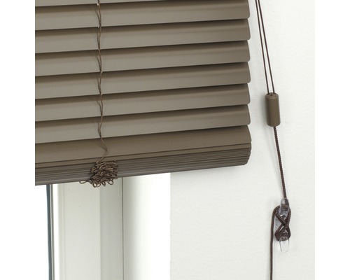 Horizontale Jalousie am Fenster mit Bedienkordel