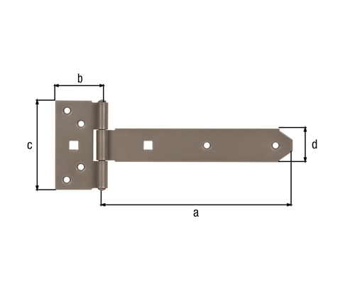 Abgebildet ist ein T-Band mit Maßangaben.