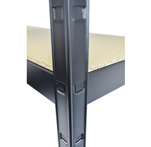 Schwerlast Steckregal Schulte Cube schwarz strukturiert 1800x400x400 mm 5 Holzböden Tragkraft 450 kg-thumb-4