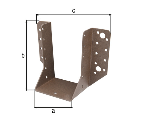 Balkenschuh mit Abmessungen a, b und c