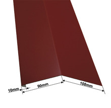 PRECIT Rinneneinhang für Metallziegel Oxidrot RAL 3009 1000 x 90 x 108 mm-thumb-1