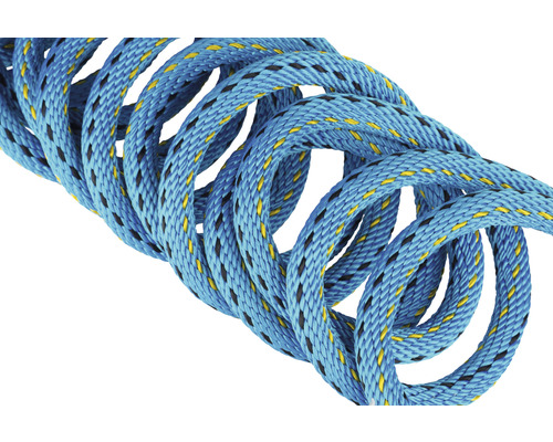 Blaues Textilseil in gewundener Form