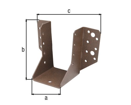 Holzbalkenträger mit Abmessungsangaben