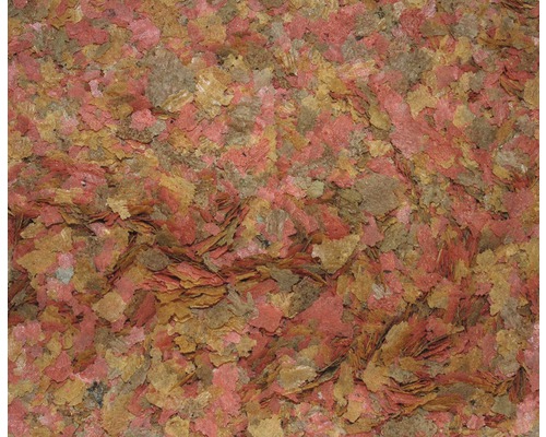 Nahaufnahme von Fischfutterflocken