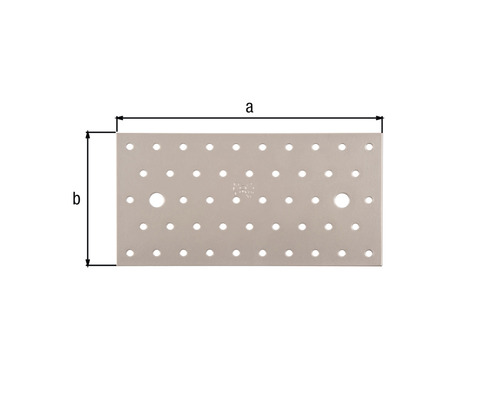Metallplatte mit Bohrungen und Maßangaben
