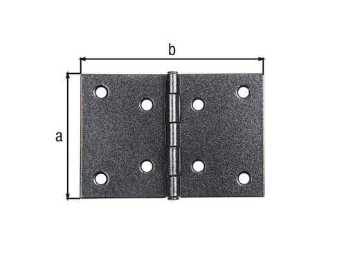 Abmessungen eines Türbands mit Bohrlöchern