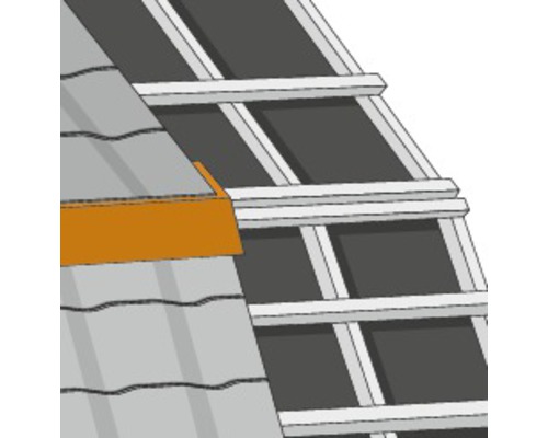 Dachkonstruktion mit Dacheindeckung und Firstblech