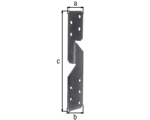 Balkenschuh mit Maßen a, b und c