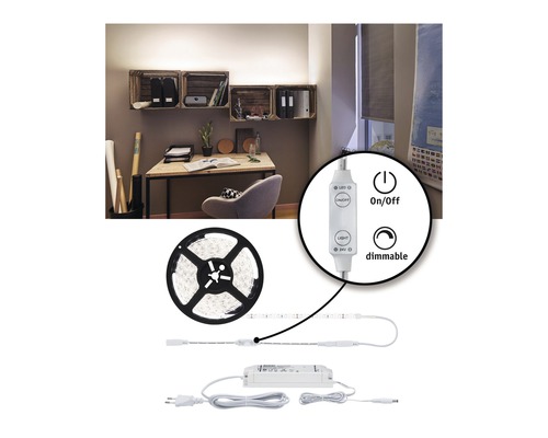 LED Band mit Dimmfunktion im Arbeitszimmer