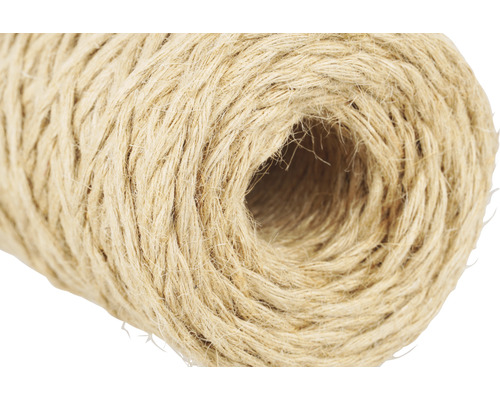 Nahaufnahme einer Rolle Juteschnur.