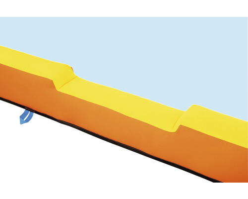 Detailansicht einer orangefarbenen und gelben Schwimmmatte