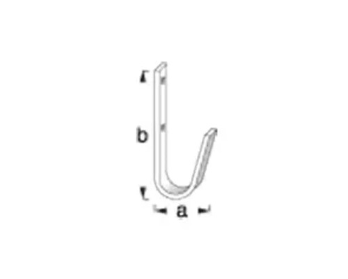 Metallhaken mit Maßangaben