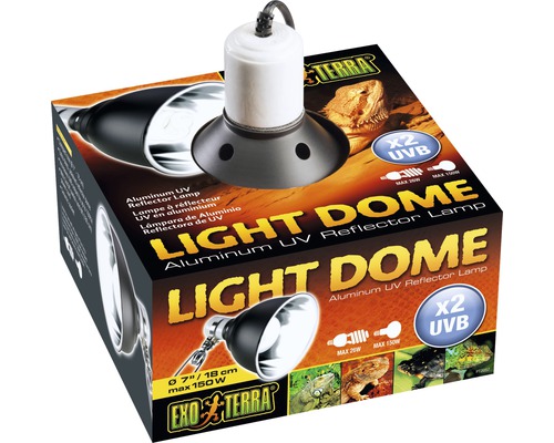 Exo Terra Light Dome Aluminium UV Reflektorlampe mit Verpackung