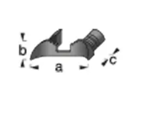 Illustration eines Rohrabzweigs mit den Maßen a, b und c