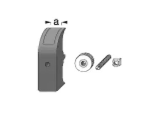 Gleitstück für Schiebetür mit Befestigungsmaterial