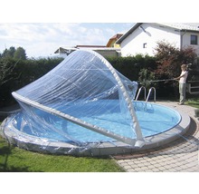 Pool Abdeckung Planet Pool Cabrio Dome transparent für schmalen Handlauf Ø 450 cm-thumb-2