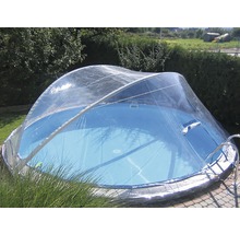 Pool Abdeckung Planet Pool Cabrio Dome transparent für schmalen Handlauf Ø 450 cm-thumb-0