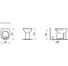 Stand-WC LAUFEN Pro Flachspüler mit Spülrand Erhöht weiß ohne WC-Sitz H8259570000001-thumb-1