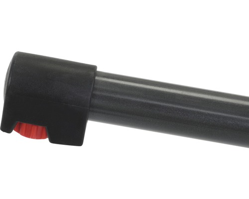 Detailansicht eines Teleskopstabs mit Knopfmechanismus