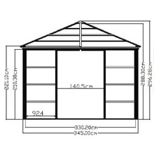 Pavillon SOJAG Castel 12x14 mit Moskitonetz 410 x 345 cm bronze