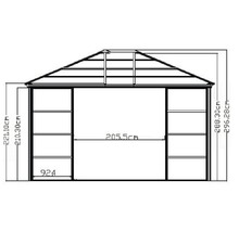 Pavillon SOJAG Castel 12x14 mit Moskitonetz 410 x 345 cm bronze
