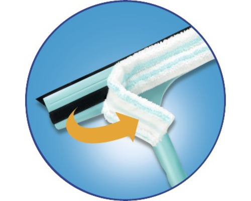 Fensterwischer mit abnehmbarem Wischbezug und Pfeil