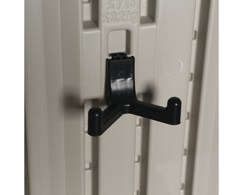 Haken für Gartenschrank zur Aufbewahrung von Gartengeräten und -zubehör