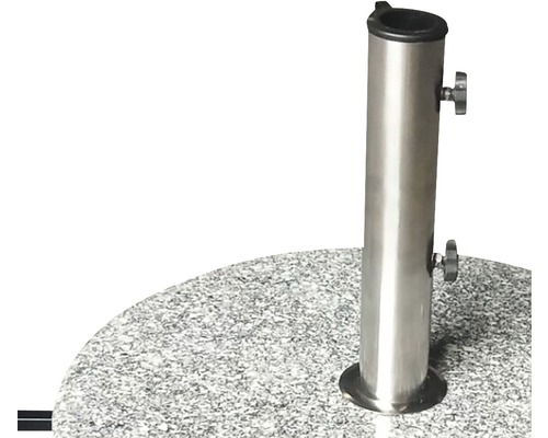 Sonnenschirmständer aus Granit mit Edelstahlrohr