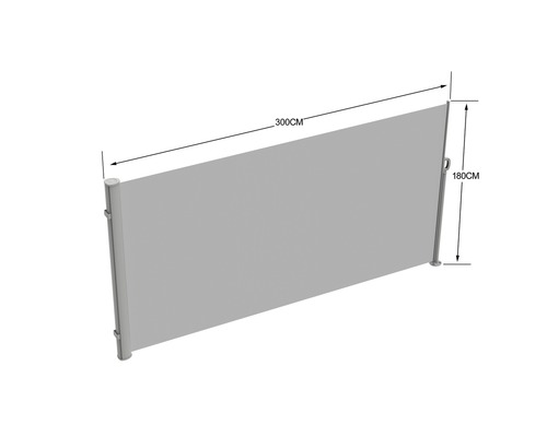 Seitenmarkise, 300 cm breit und 180 cm hoch