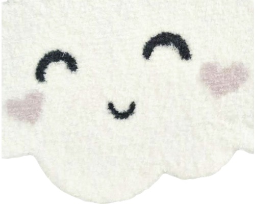 Wolkenförmiger Badteppich mit Gesicht