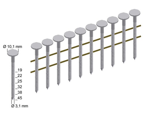 Stahlnägel mit glattem Schaft in verschiedenen Längen