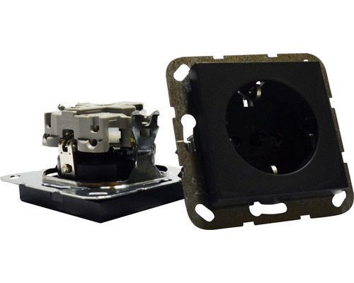 Steckdoseneinsatz mit Rahmen zur Wandmontage