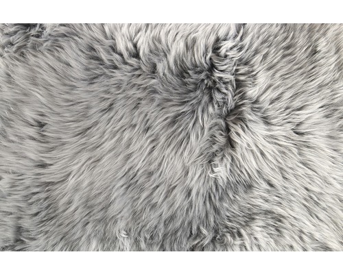 Nahaufnahme eines grauen Teppichs mit langen Fasern