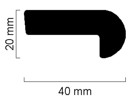 Profilleiste mit den Maßen 20 mm mal 40 mm.