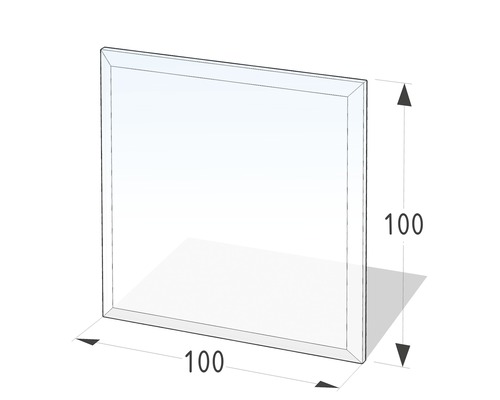 Funkenschutzplatte Glas Viereck 100x100 cm