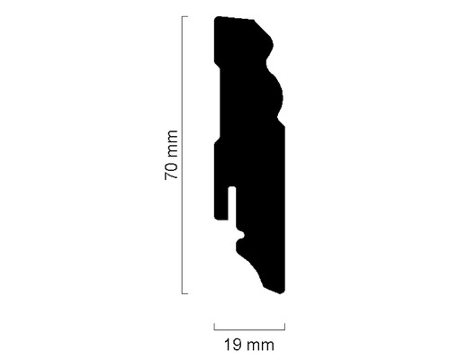 Profilleiste mit den Maßen 70 mm mal 19 mm