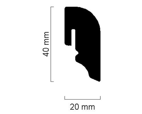 Profilleiste mit den Maßen 40 mal 20 Millimeter