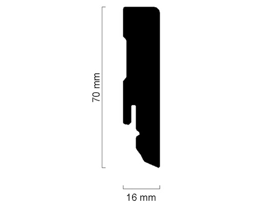 Profilleiste mit den Maßen 70 mm x 16 mm