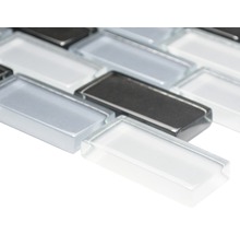 Glasmosaik XCM B899 32,2x31 cm grau/schwarz